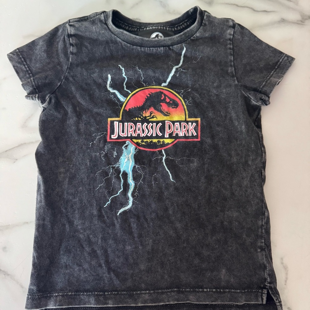 Cotton On Jurassic Park Kids T-Shirt - Black and Blue